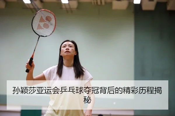 孙颖莎亚运会乒乓球夺冠背后的精彩历程揭秘